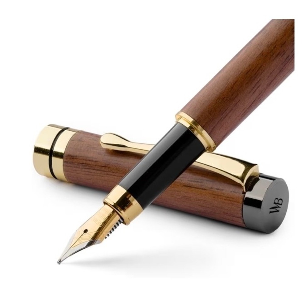 Wordsworth & Black Bamboo Wood Fountain Pen Set for Writing, Medium Nib